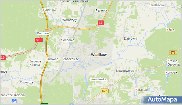 mapa Wasilków, Wasilków na mapie Targeo