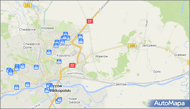 mapa Wawrów, Wawrów na mapie Targeo