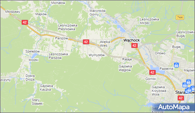 mapa Węglów, Węglów na mapie Targeo