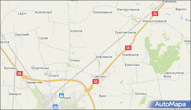 mapa Więcławice gmina Gniewkowo, Więcławice gmina Gniewkowo na mapie Targeo