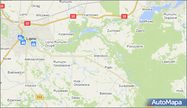 mapa Wierzbick, Wierzbick na mapie Targeo