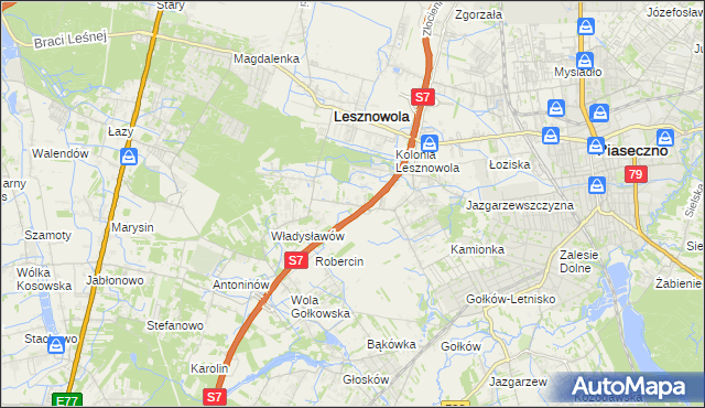 mapa Wilcza Góra gmina Lesznowola, Wilcza Góra gmina Lesznowola na mapie Targeo
