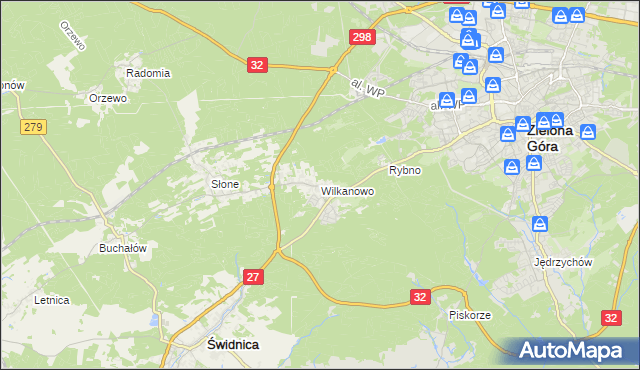 mapa Wilkanowo gmina Świdnica, Wilkanowo gmina Świdnica na mapie Targeo