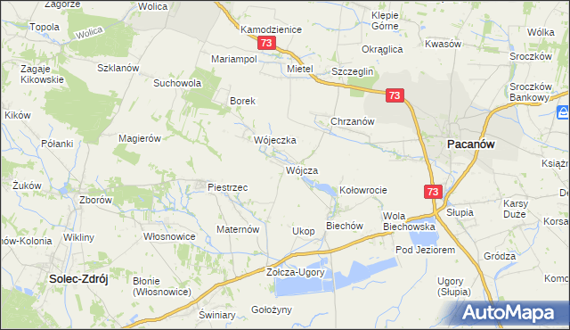 mapa Wójcza, Wójcza na mapie Targeo
