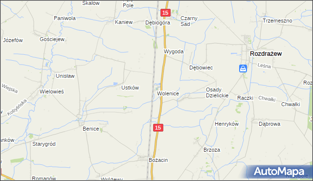 mapa Wolenice, Wolenice na mapie Targeo