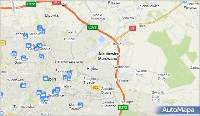 mapa Wólka powiat lubelski, Wólka powiat lubelski na mapie Targeo