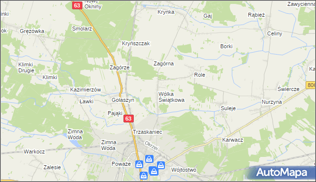 mapa Wólka Świątkowa, Wólka Świątkowa na mapie Targeo