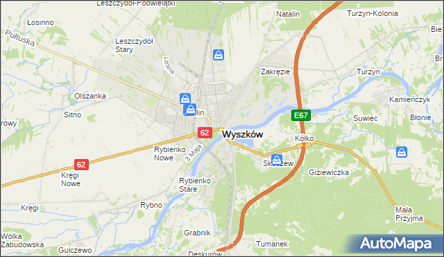 mapa Wyszków, Wyszków na mapie Targeo