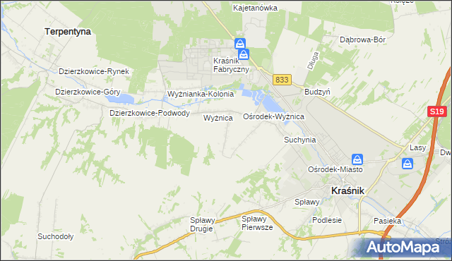 mapa Wyżnica-Kolonia, Wyżnica-Kolonia na mapie Targeo