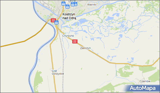 mapa Żabczyn, Żabczyn na mapie Targeo