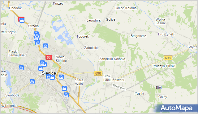 mapa Żabokliki-Kolonia, Żabokliki-Kolonia na mapie Targeo