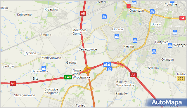 mapa Zabrodzie gmina Kąty Wrocławskie, Zabrodzie gmina Kąty Wrocławskie na mapie Targeo