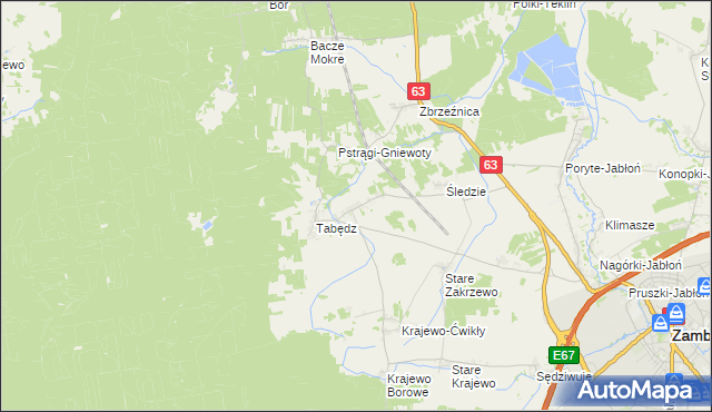 mapa Zagroby-Zakrzewo, Zagroby-Zakrzewo na mapie Targeo