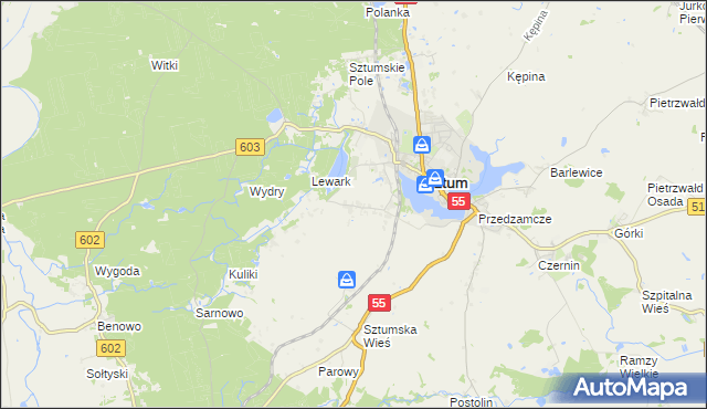 mapa Zajezierze gmina Sztum, Zajezierze gmina Sztum na mapie Targeo