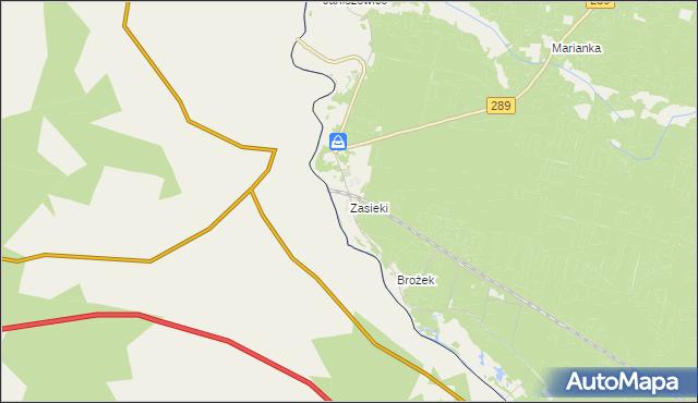 mapa Zasieki, Zasieki na mapie Targeo