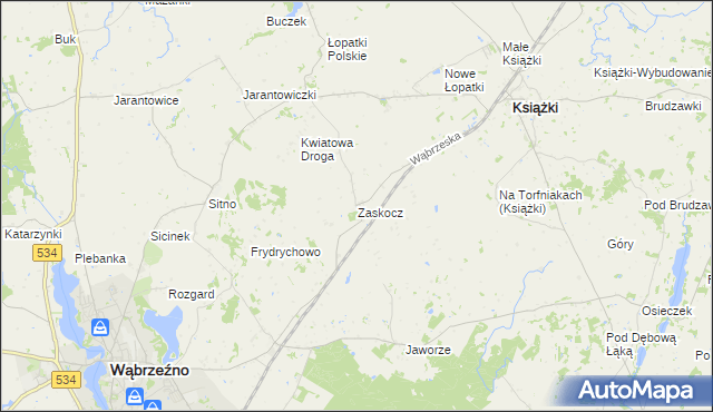 mapa Zaskocz, Zaskocz na mapie Targeo