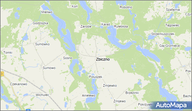 mapa Zbiczno, Zbiczno na mapie Targeo