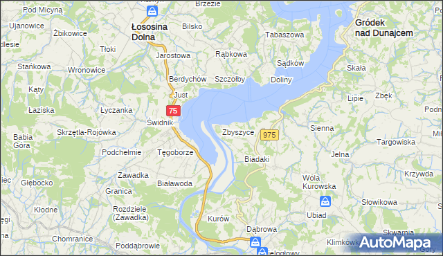 mapa Zbyszyce, Zbyszyce na mapie Targeo