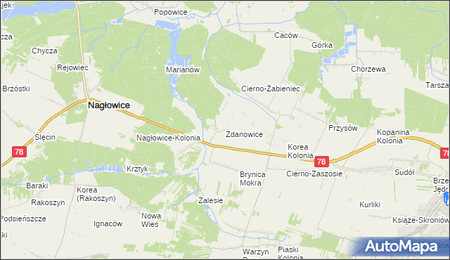 mapa Zdanowice, Zdanowice na mapie Targeo