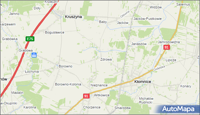 mapa Zdrowa, Zdrowa na mapie Targeo