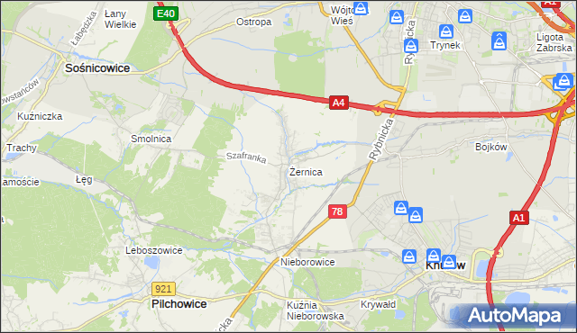 mapa Żernica, Żernica na mapie Targeo