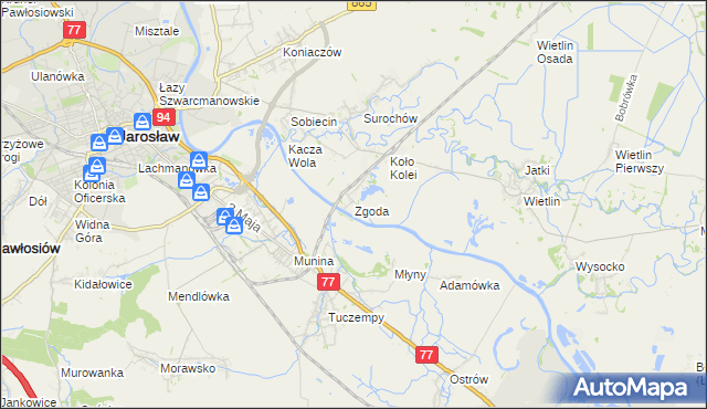 mapa Zgoda gmina Jarosław, Zgoda gmina Jarosław na mapie Targeo