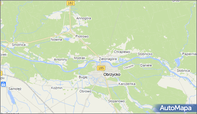 mapa Zielonagóra, Zielonagóra na mapie Targeo