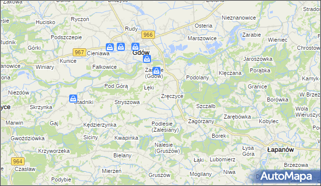 mapa Zręczyce, Zręczyce na mapie Targeo