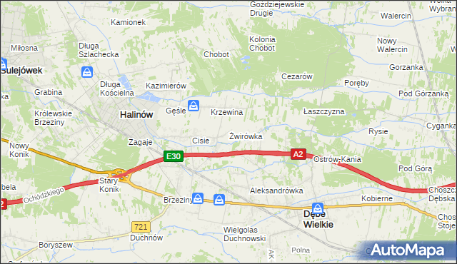 mapa Żwirówka, Żwirówka na mapie Targeo