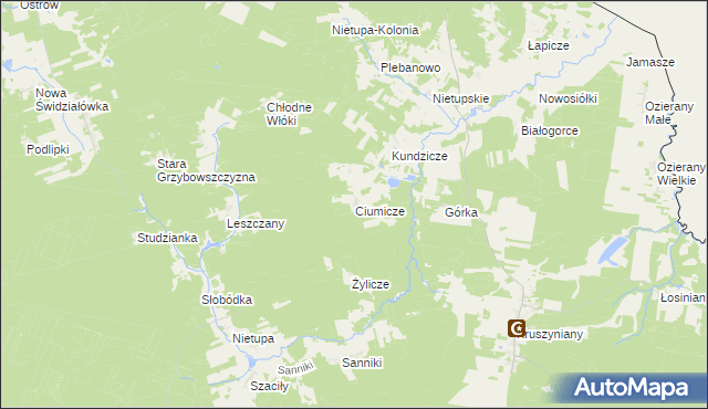 mapa Ciumicze, Ciumicze na mapie Targeo