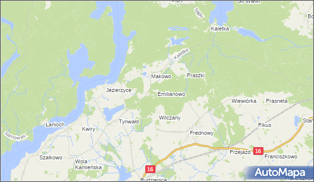 mapa Emilianowo gmina Iława, Emilianowo gmina Iława na mapie Targeo