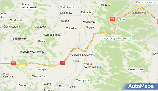 mapa Gorajec-Stara Wieś, Gorajec-Stara Wieś na mapie Targeo