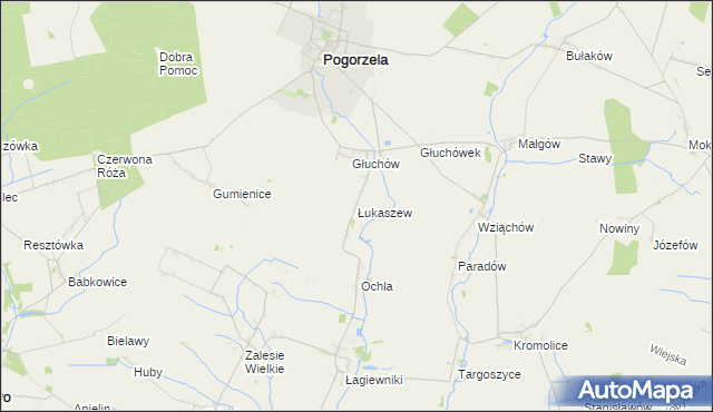 mapa Łukaszew, Łukaszew na mapie Targeo