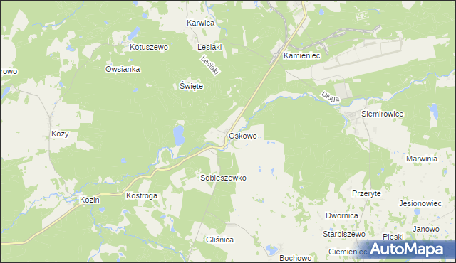 mapa Oskowo, Oskowo na mapie Targeo