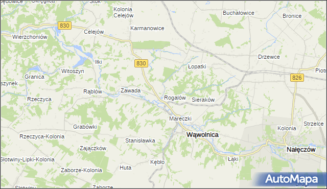 mapa Rogalów gmina Wąwolnica, Rogalów gmina Wąwolnica na mapie Targeo