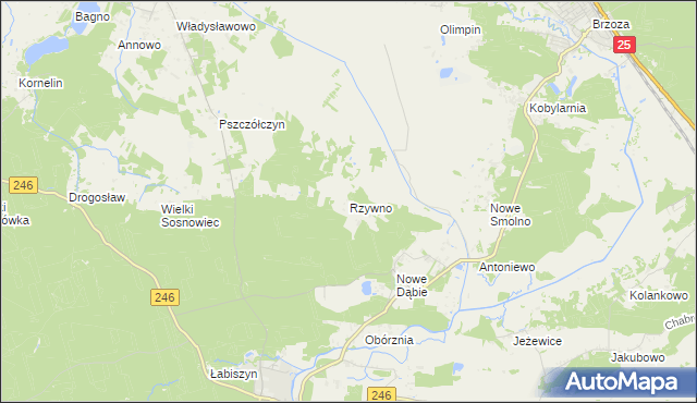 mapa Rzywno, Rzywno na mapie Targeo