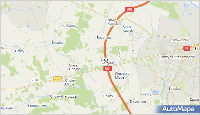 mapa Stare Sierzputy, Stare Sierzputy na mapie Targeo