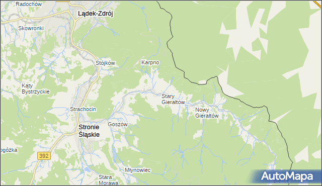 mapa Stary Gierałtów, Stary Gierałtów na mapie Targeo