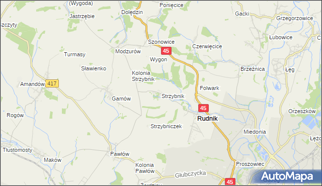 mapa Strzybnik, Strzybnik na mapie Targeo