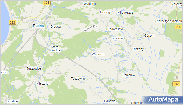 mapa Wądroże, Wądroże na mapie Targeo