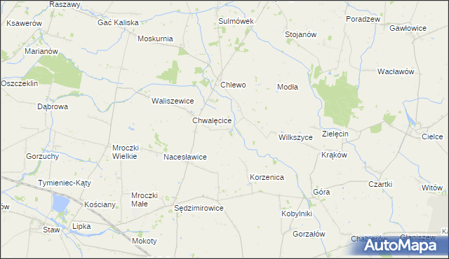 mapa Wójcinek gmina Goszczanów, Wójcinek gmina Goszczanów na mapie Targeo