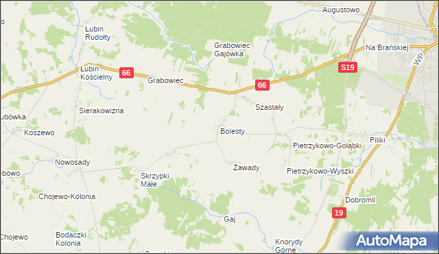 mapa Bolesty gmina Bielsk Podlaski, Bolesty gmina Bielsk Podlaski na mapie Targeo