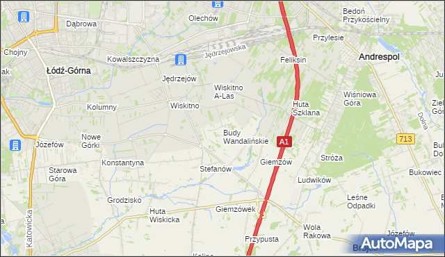 mapa Budy Wandalińskie, Budy Wandalińskie na mapie Targeo