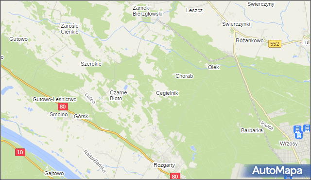 mapa Cegielnik, Cegielnik na mapie Targeo