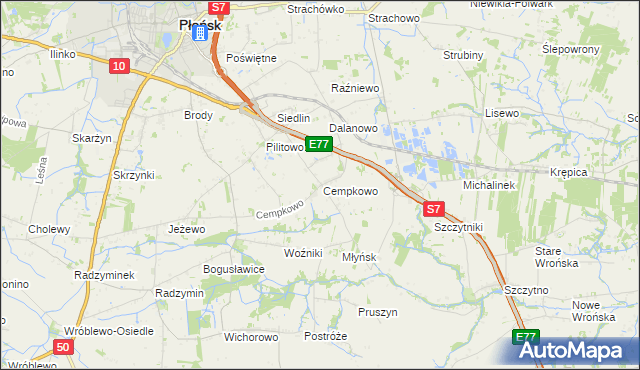 mapa Cempkowo, Cempkowo na mapie Targeo