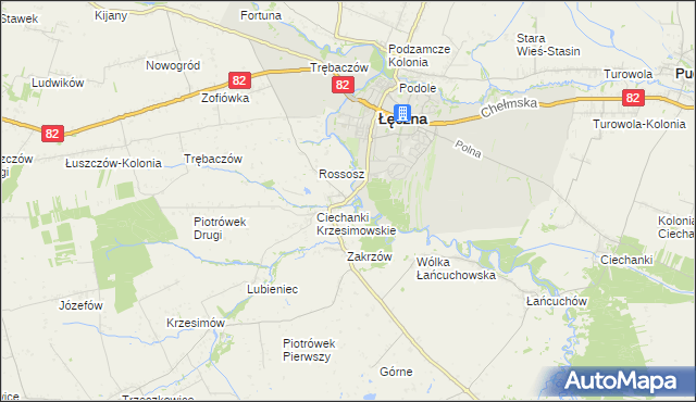 mapa Ciechanki Łęczyńskie, Ciechanki Łęczyńskie na mapie Targeo