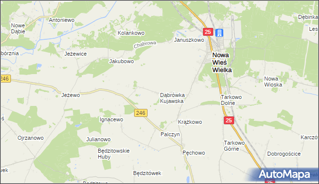 mapa Dąbrówka Kujawska, Dąbrówka Kujawska na mapie Targeo