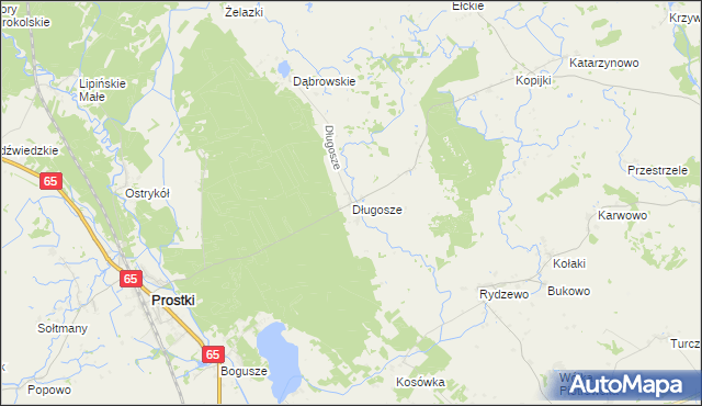 mapa Długosze, Długosze na mapie Targeo