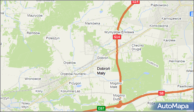 mapa Dobroń, Dobroń na mapie Targeo