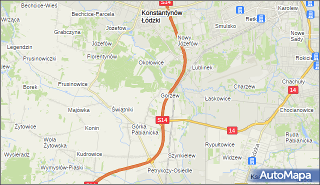 mapa Gorzew, Gorzew na mapie Targeo